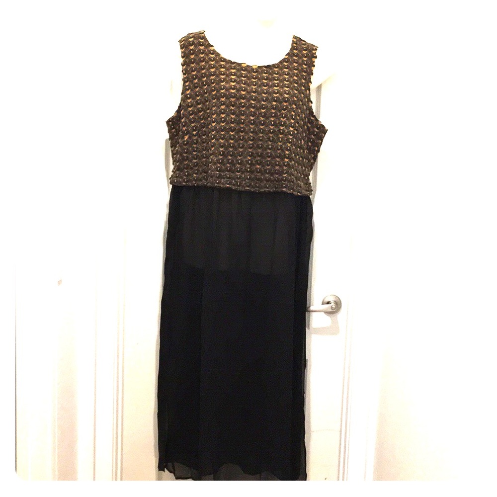 ARAE Knit & Chiffon Sleeveless Long top